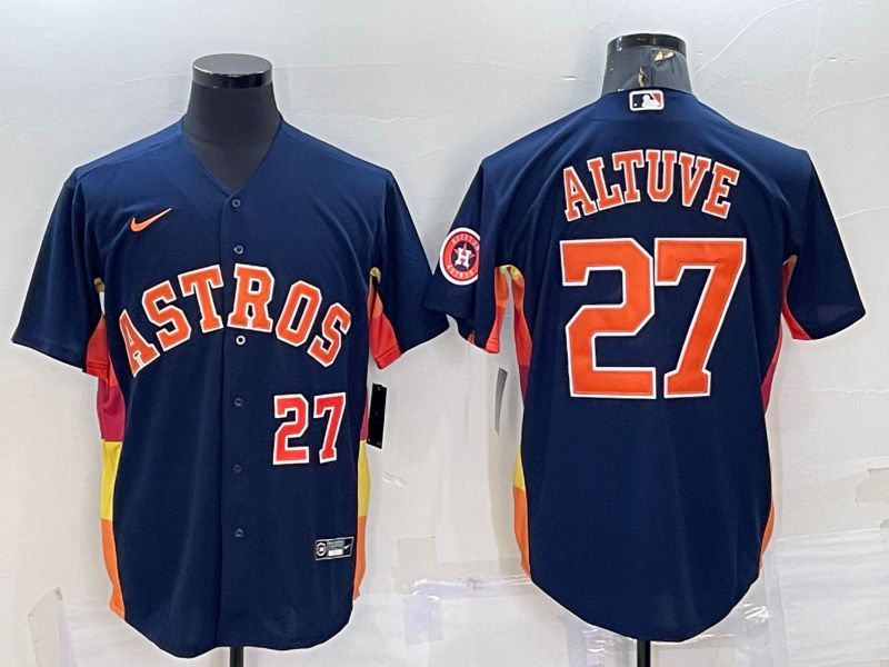 Men Houston Astros #27 Altuve Blue Game Nike 2022 MLB Jerseys->houston astros->MLB Jersey